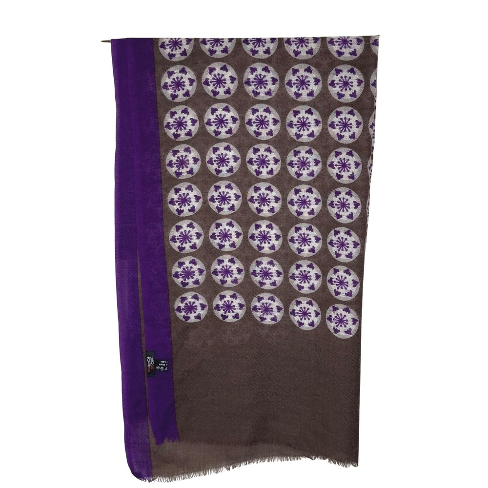 So French So Chic Wool Scarf‎ Brown/Purple 28x72